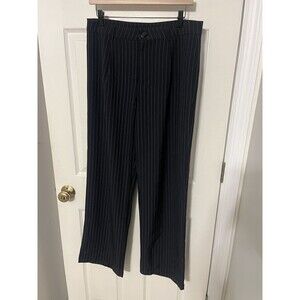 EUC Princess Polly XX Womens Size 10 Black Pinstripe Wide Leg High Waisted Pants